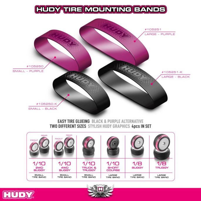 HUDY TIRE MOUNTING BAND - SMALL - PURPLE (4) - H105250