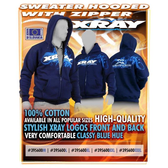 XRAY SWEATER HOODED WITH ZIPPER - BLUE (XL) - X395600XL