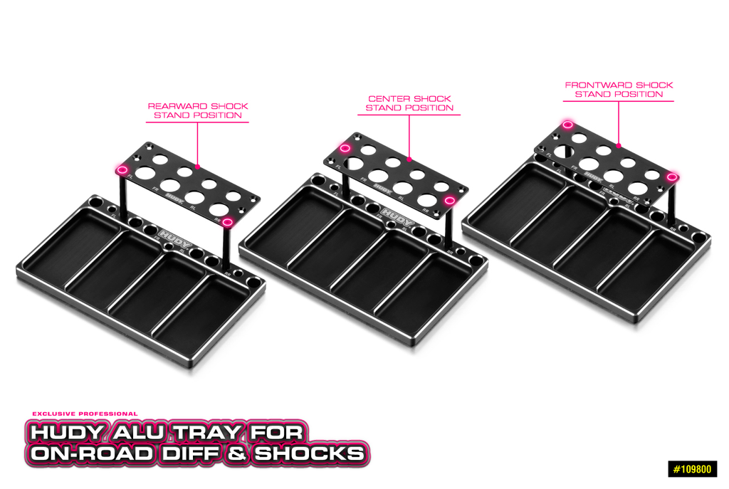 HUDY ALU TRAY FOR ONROAD DIFF & SHOCKS - H109800