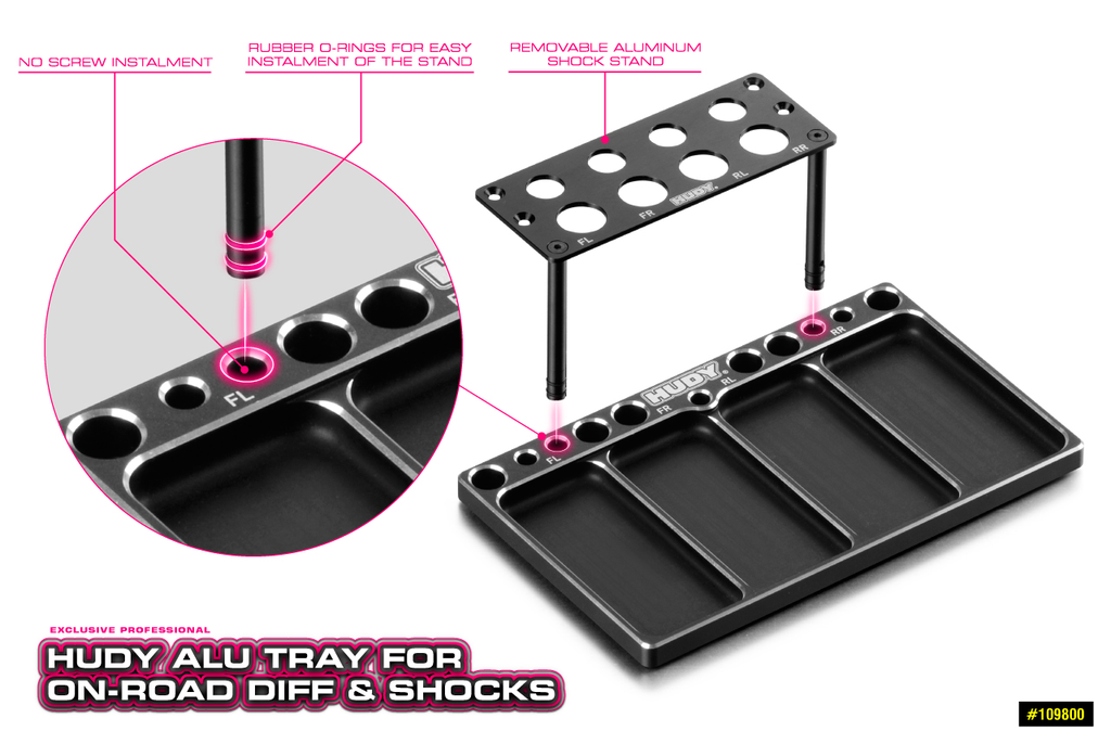 HUDY ALU TRAY FOR ONROAD DIFF & SHOCKS - H109800