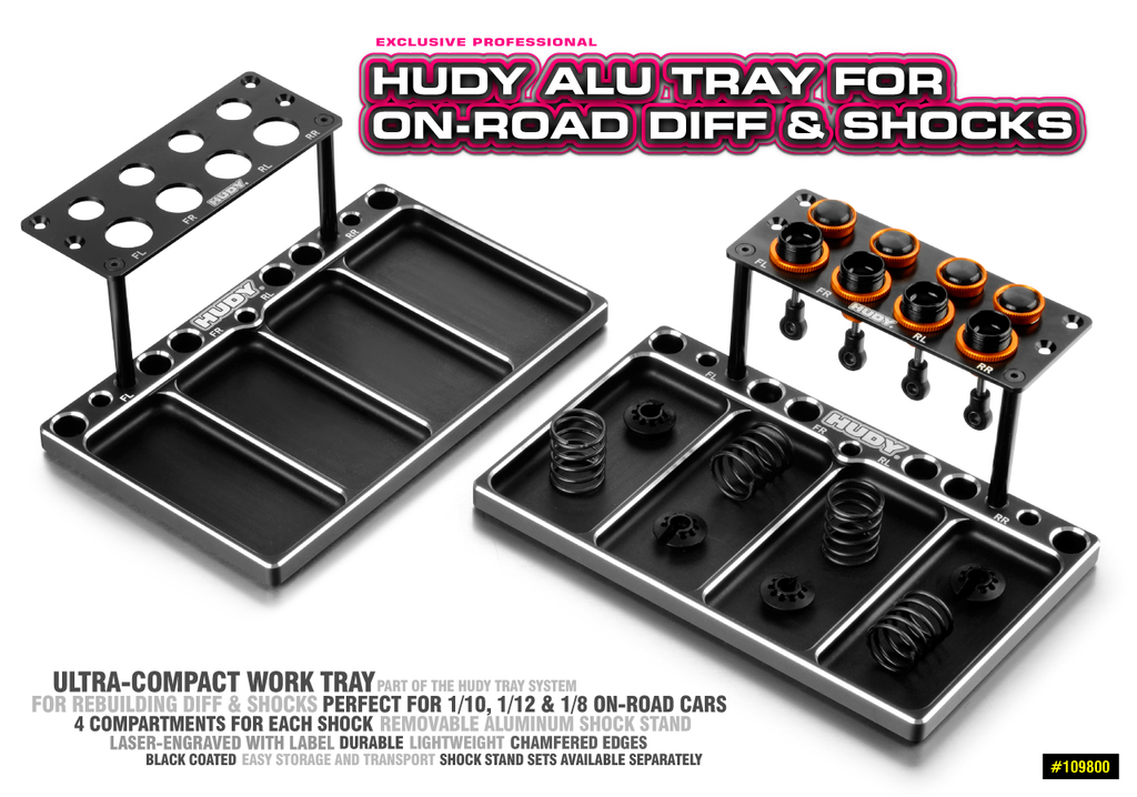 HUDY ALU TRAY FOR ONROAD DIFF & SHOCKS - H109800