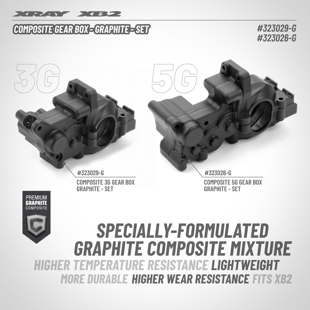 COMPOSITE 5G GEAR BOX - GRAPHITE - SET -  X323026-G