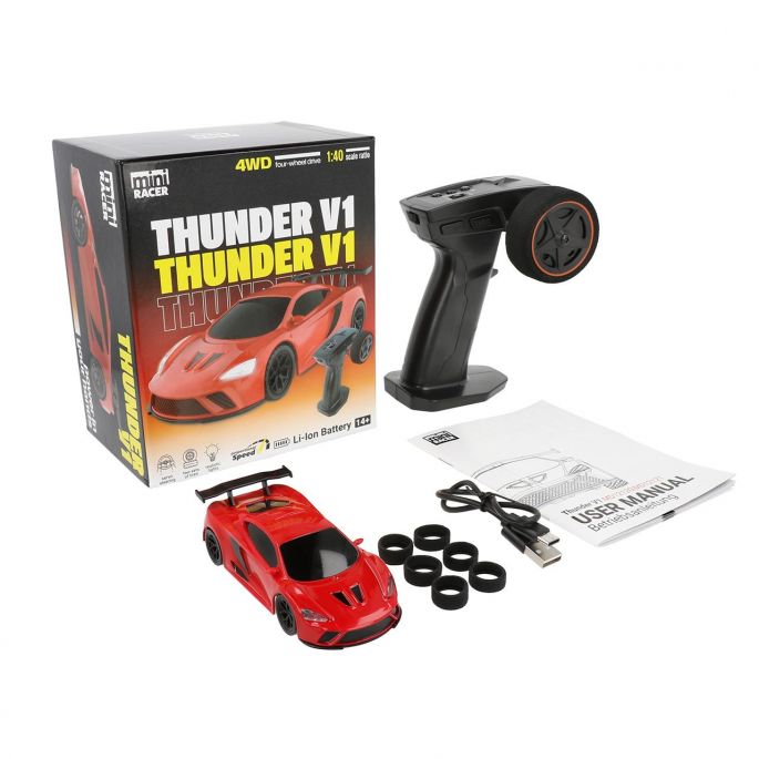 Modster Mini Racer Thunder V1 1/40 scale RTR Red - MD12121