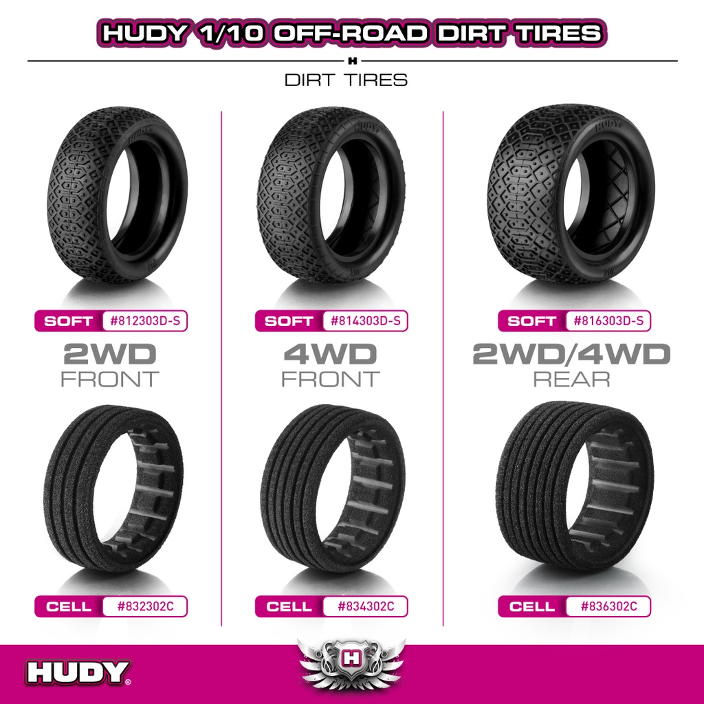 HUDY 1/10 OFF-ROAD INSERT 2WD FRONT - CELL - BLACK (2) - H832302C