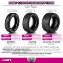 HUDY 1/10 OFF-ROAD TIRE 2WD/4WD REAR DIRT - 301 - SOFT (2) - H816301D-S