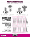 HUDY TITANIUM FLAT HEAD SCREW M3x6 (10) - H903306-T