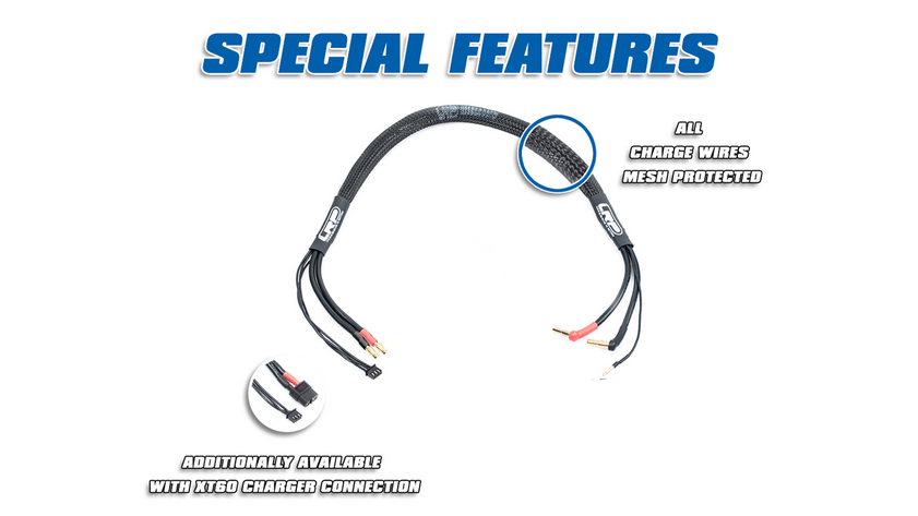 LRP 2S-CHARGING WIRE - 60CM - 4MM & XH | 4/5MM & 2MM - 499103