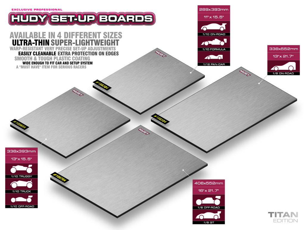 FLAT SET-UP BOARD FOR 1/10 OFF-ROAD - LIGHTWEIGHT - GREY