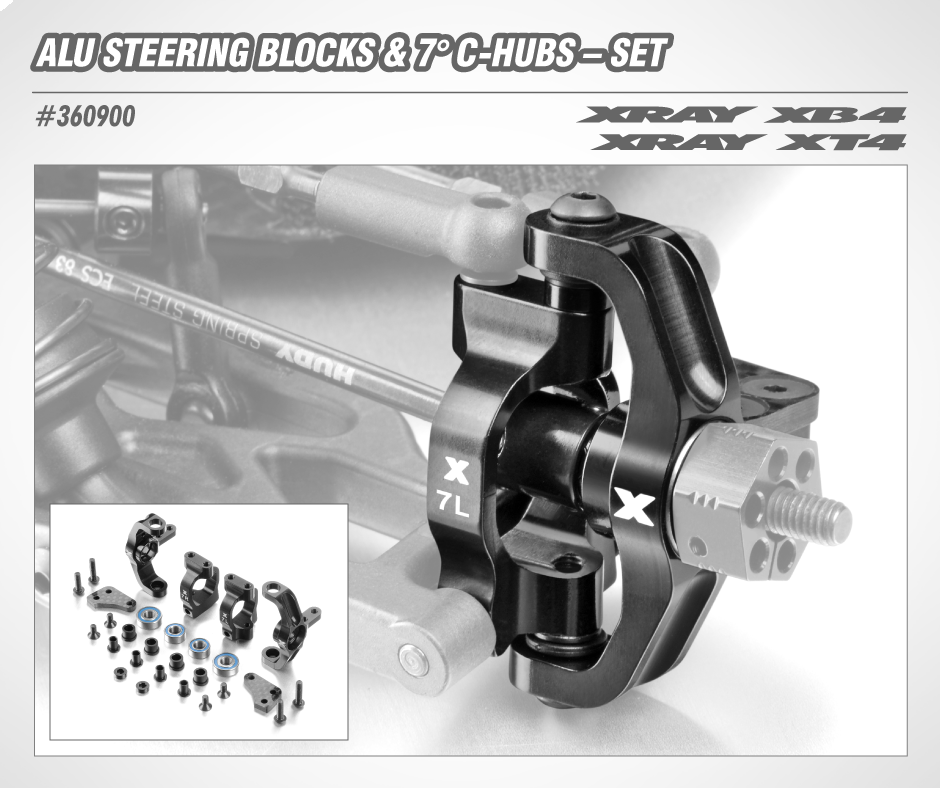 ALU STEERING BLOCKS & 7° C-HUBS - SET - 360900