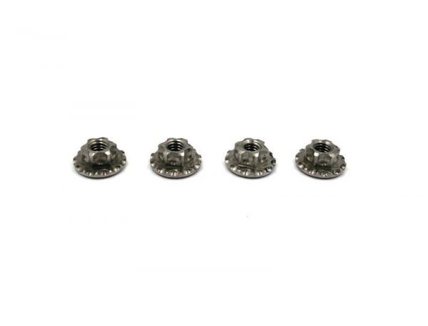 MR33 Titanium lightweight Large Serrated Flanged Wheel Nut M4 (4) - MR33-WN-TI