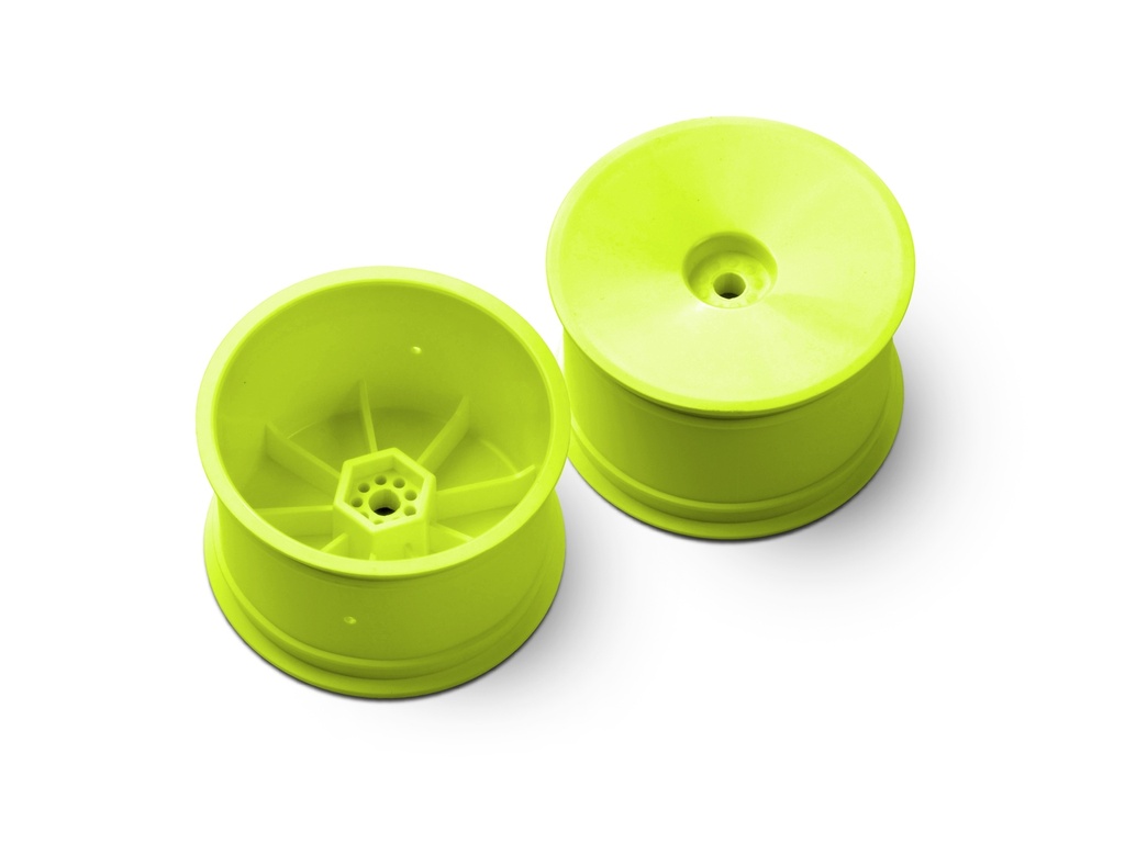 XRAY WHEEL AERODISK 1/10 - REAR - 2WD/4WD - HEX 12MM - YELLOW - HARD - IFMAR - 1PR - X329913-Y