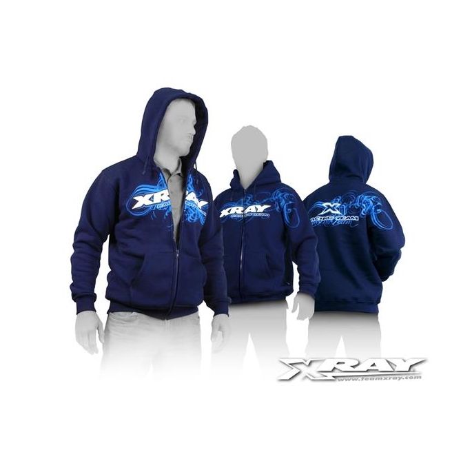 XRAY SWEATER HOODED WITH ZIPPER - BLUE (XL) - X395600XL