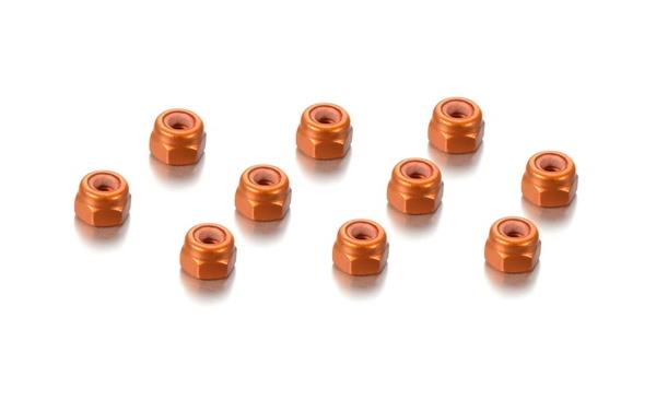 ALU NUT M3 - ORANGE (10) - X296530-O