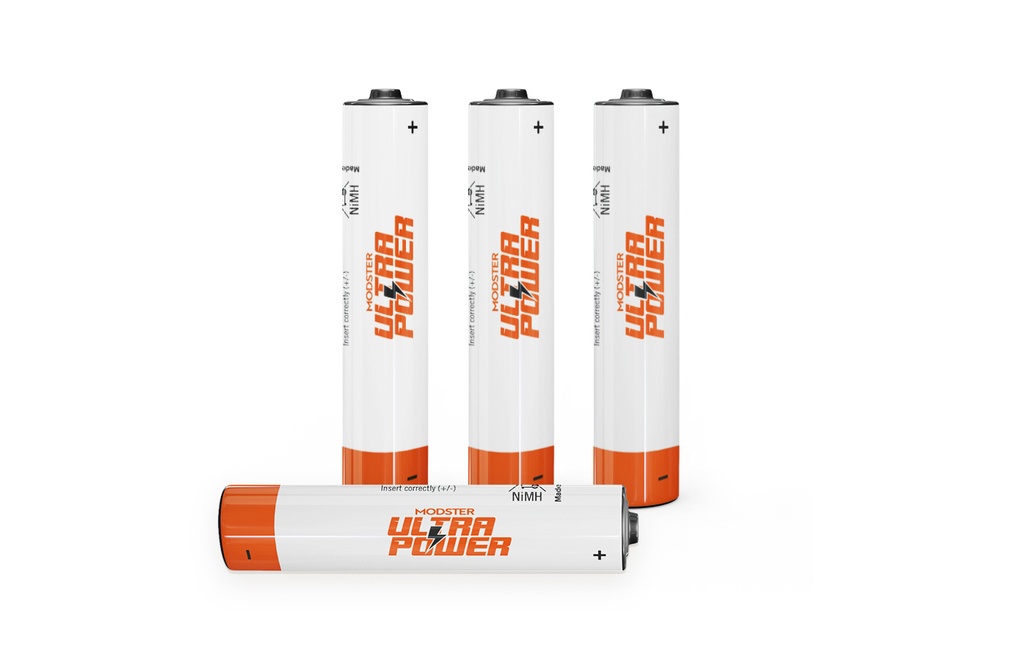 MODSTER Single cell battery NiMH Ultra Power AAA - 900mAh - 4 pcs - MD10201
