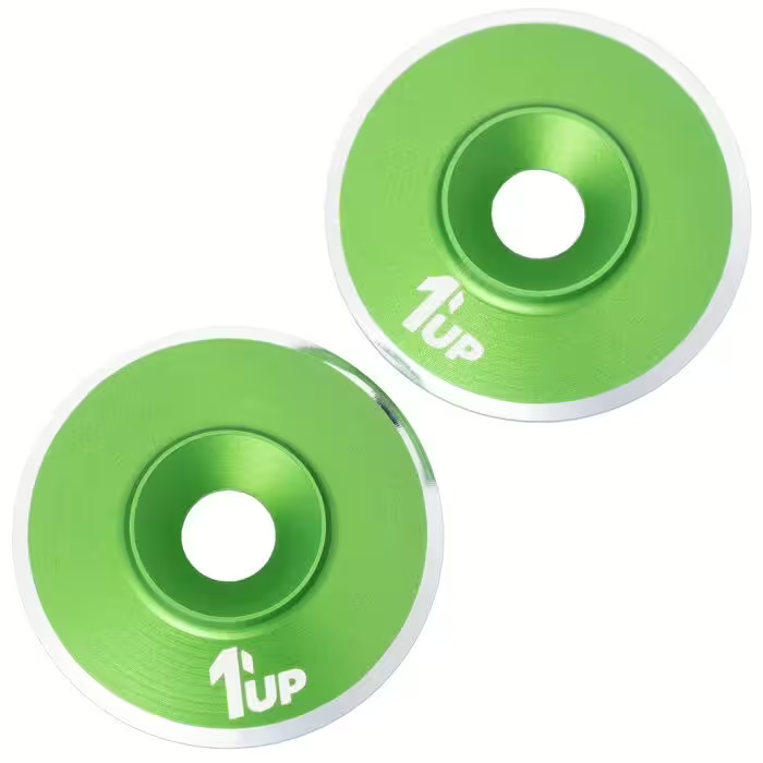 1up Racing LowPro UltraLite Wing Washers - Green (2)