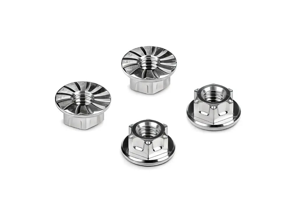HUDY TITANIUM NUT M4 WITH SERRATED FLANGE (4) - H296542
