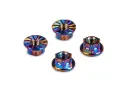 HUDY TITANIUM NUT M4 WITH SERRATED FLANGE - RAINBOW COLOR (4) - H296542-C