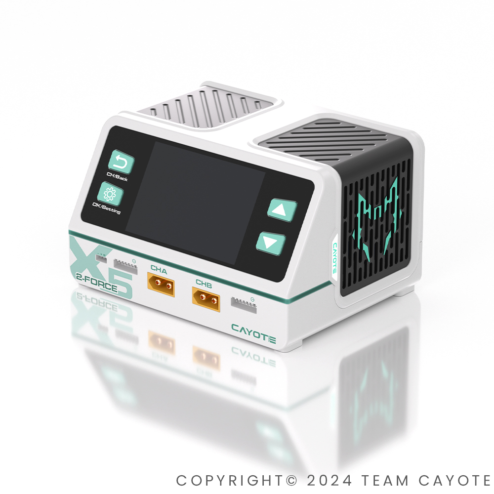 CAYOTE 2-Force X5 Charger (EU Version) incl. 2 XT90 Charging Leads