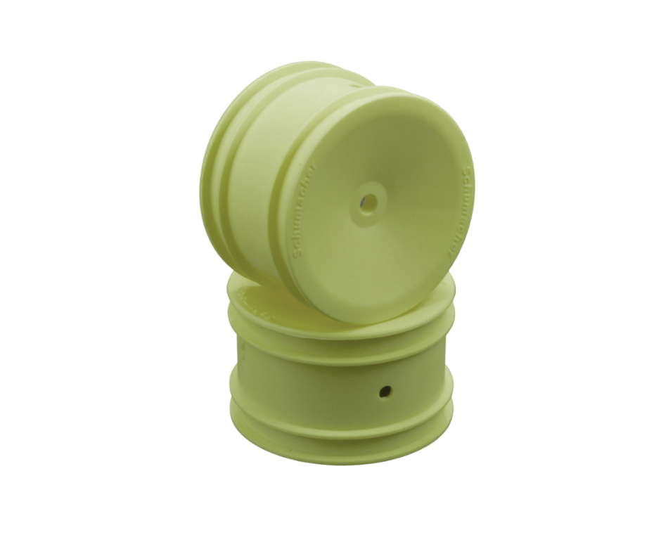SCHUMACHER WHEEL 1/10 - REAR - 2WD/4WD - HEX 12MM - NEON YELLOW V2 (PR) - U7460