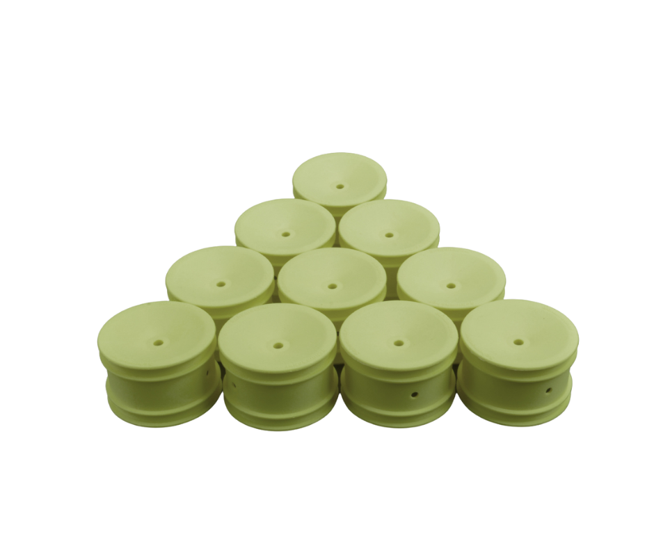 SCHUMACHER WHEEL 1/10 - REAR - 2WD/4WD - HEX 12MM - NEON YELLOW V2 (5PR) - U7461