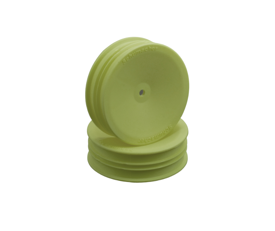SCHUMACHER WHEEL 1/10 - FRONT - 2WD - SLIM - HEX 12MM - NEON YELLOW V2 (PR) - U7454