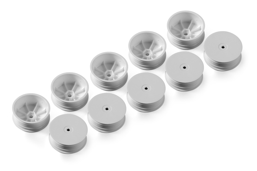 XRAY WHEEL AERODISK 1/10 - FRONT - 4WD - HEX 12MM - WHITE - MEDIUM - IFMAR - 5PR - X369902-M