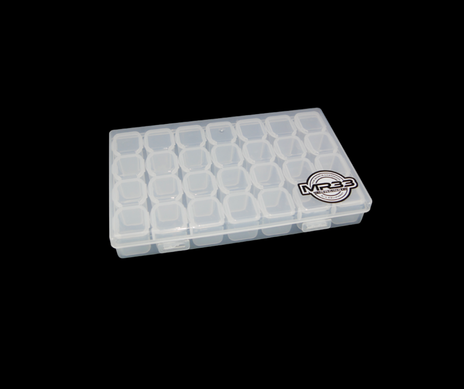 MR33 HARDWARE BOX MEDIUM CLEAR 17,5 x 11 x 2,6cm, 28 IN 1 BOX - MR33-HBMC