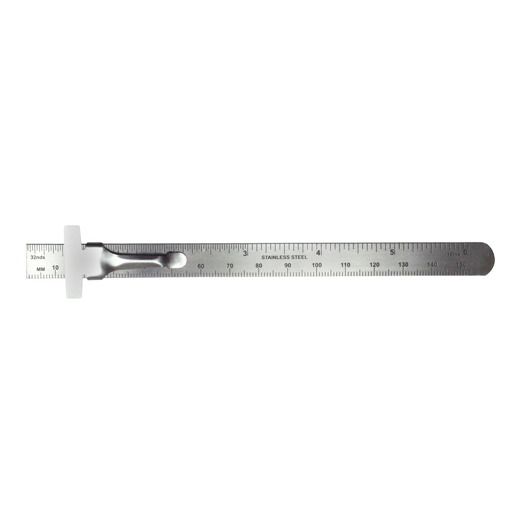 Excel 152mm Mini Stainless Steel Ruler With Pocket Clip - 5NA05800