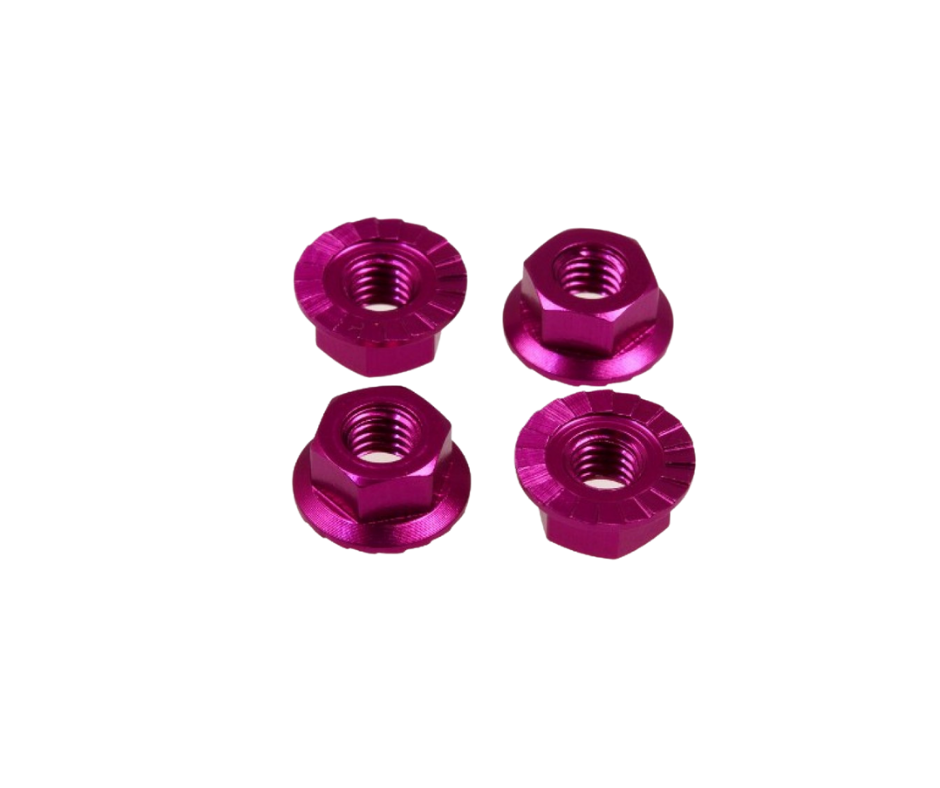 Hiro Seiko 4mm Alloy Serrated Wheel Nut [Purple] ( 4 pcs) - HS-69593