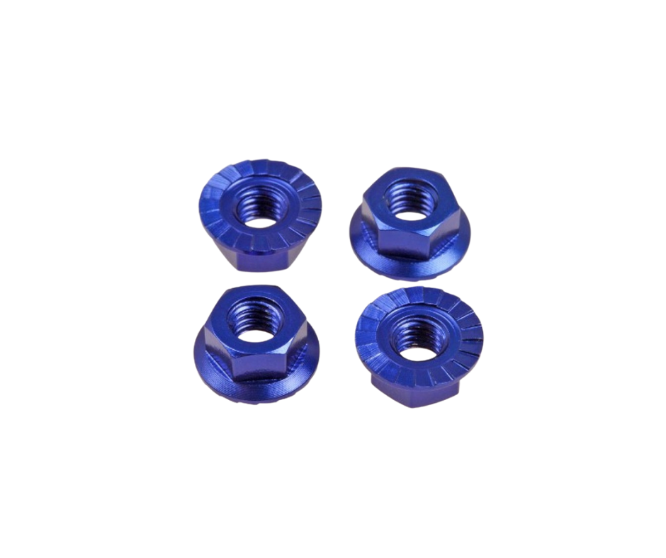 Hiro Seiko 4mm Alloy Serrated Wheel Nut [Y-Blue] ( 4 pcs) - HS-69592