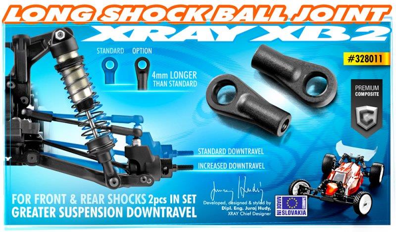 Xray Shock Ball Joint - Long (4) - X308315