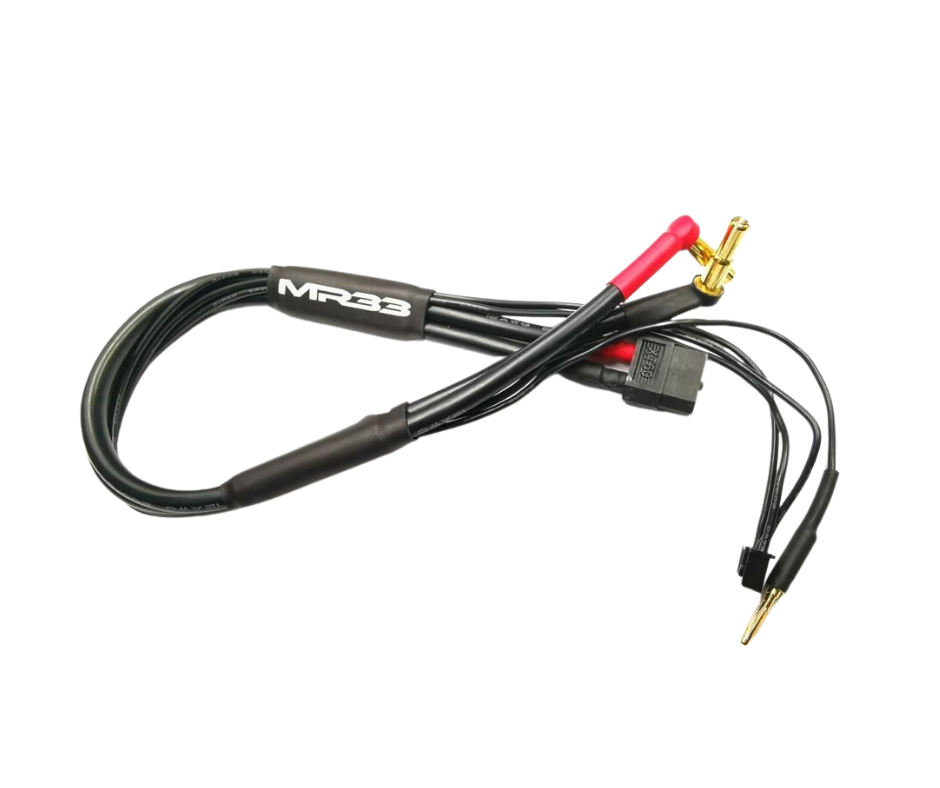 MR33 2S XT60 All-Black Charging Lead - 300mm - (4/5mm Dual Plug - XH)