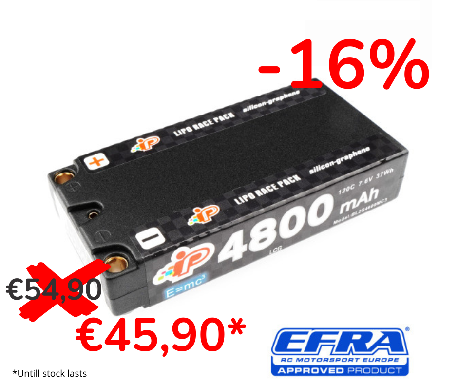 [IP-BL2S4800MC3] Intellect MC3 4800mAh 120C 7.6V LCG Graphene Shorty Pack LiHV - IP-BL2S4800MC3