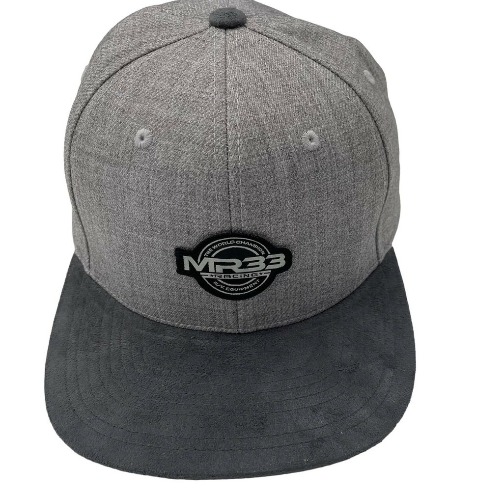 [MR33-CAP-G] MR33 Snapback Cap incl. Logo Patch - Grey / Velour - MR33-CAP-G