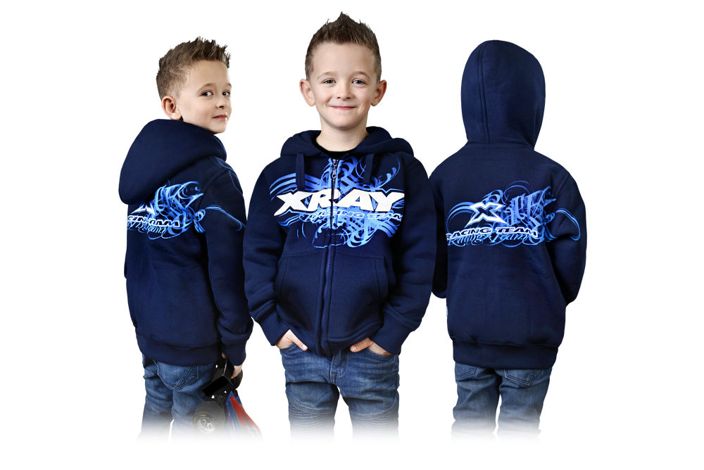 [X395601S] XRAY JUNIOR SWEATER HOODED WITH ZIPPER - BLUE (S) - X395601S