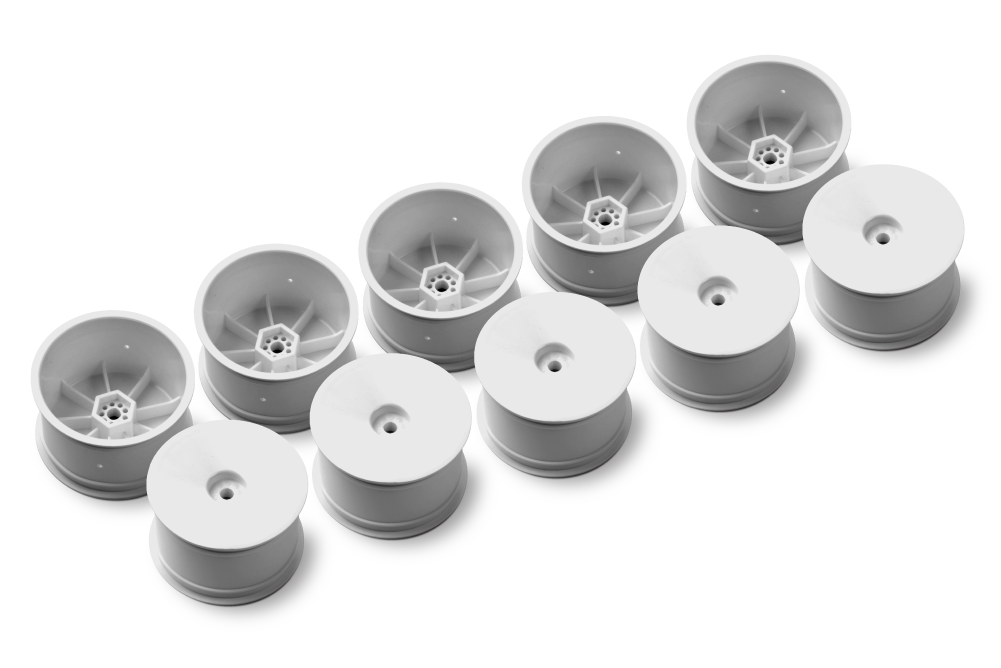 [X329901-H] XRAY WHEEL AERODISK 1/10 - REAR - 2WD/4WD - HEX 12MM - WHITE - HARD - IFMAR - 5PR - X329901-H