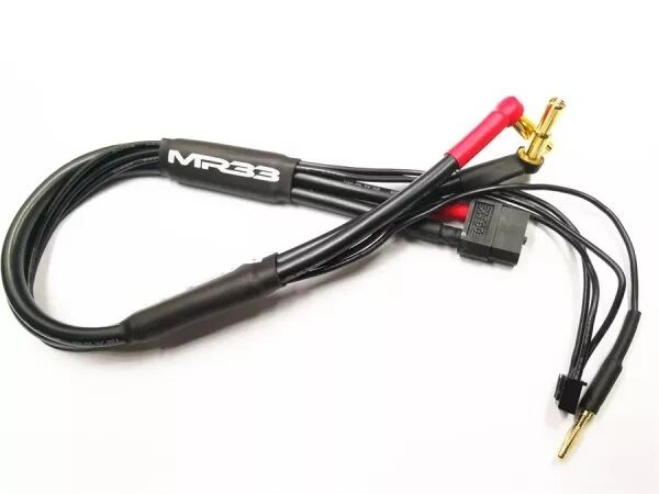 [MR33-BCL-XT90] MR33 2S XT90 All-Black Charging Lead 300mm (4/5mm Dual Plug - XH)