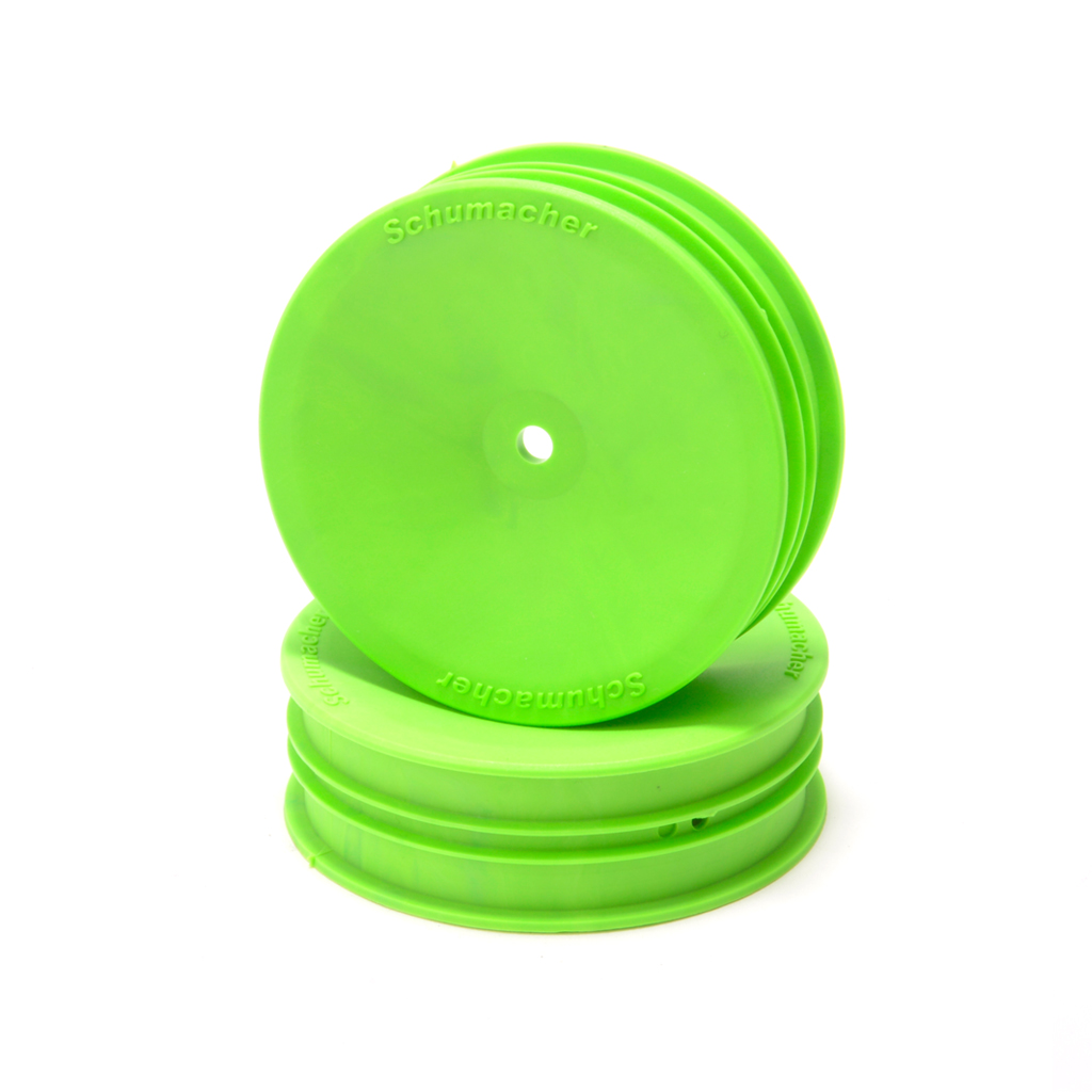 [U8682] SCHUMACHER WHEEL 1/10 - FRONT - 2WD - SLIM - HEX 12MM - GREEN (PR) - U8682