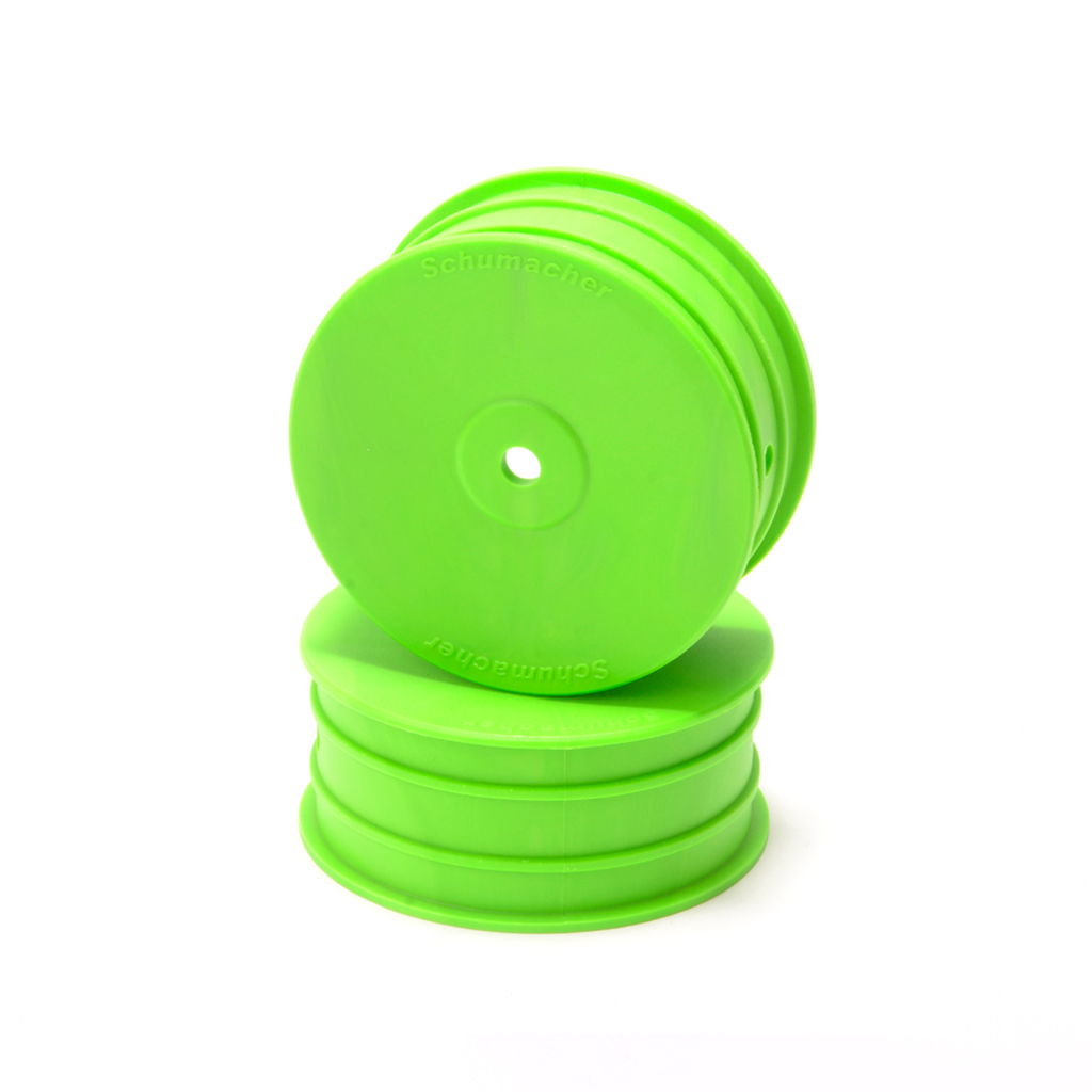 [U8688] SCHUMACHER WHEEL 1/10 - FRONT - 4WD - HEX 12MM - GREEN - (PR) - U8688