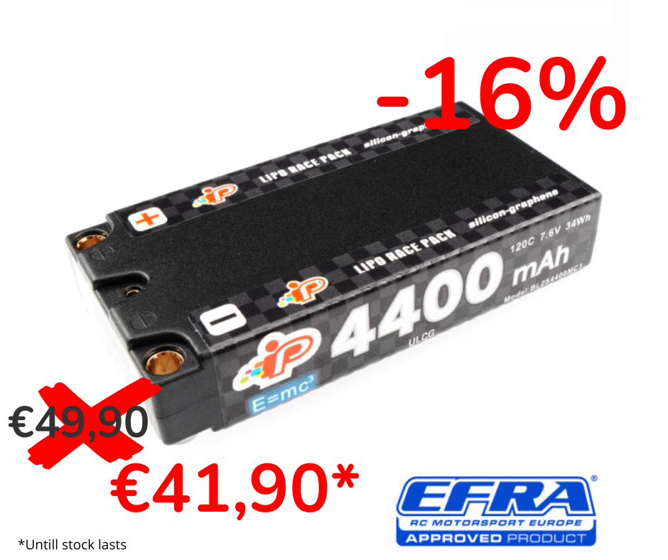 [IP-BL2S4400MC3] Intellect MC3 4400mAh 120C 7.6V Long Runtime LCG Graphene Shorty Pack LiHV