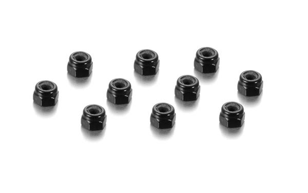 [X296530-K] ALU NUT M3 - BLACK (10) - X296530-K