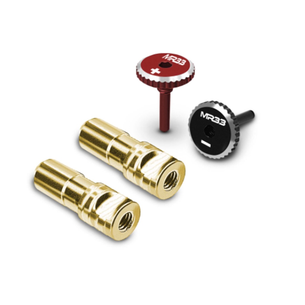 [MR33-QLB-5] MR33 Quick Lock Gold Connector Set 5mm - Red/Black (2) - MR33-QLB-5