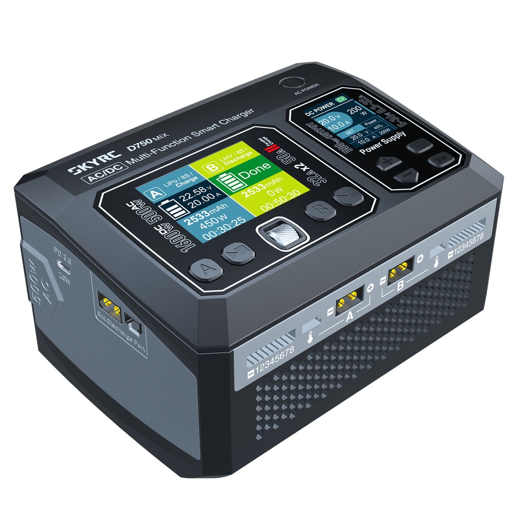 [SK100201-01] SkyRC D750 MIX Charger LiPo 1-8s 32A 500W AC