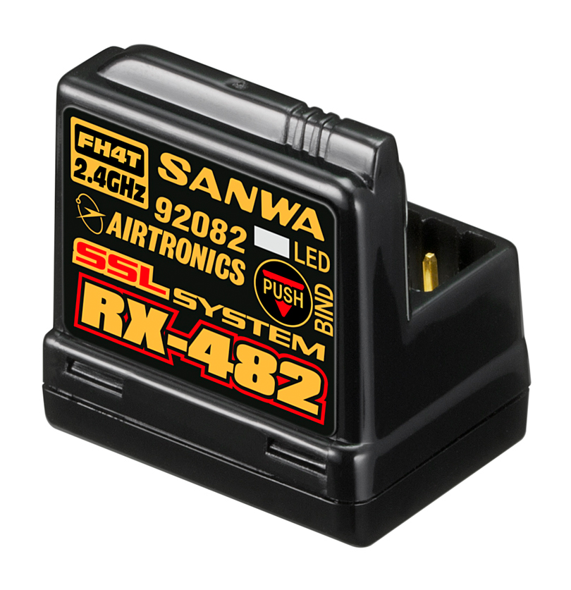 [#107A41257A] Sanwa RX-482 (2.4GHz, 4-Channel, FHSS-4, SSL) Telemetry Receiver w/Internal Antenna