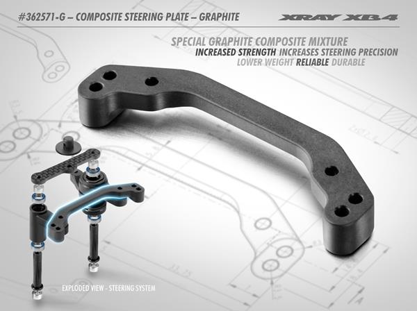 [X362571-G] COMPOSITE STEERING PLATE - GRAPHITE - X362571-G