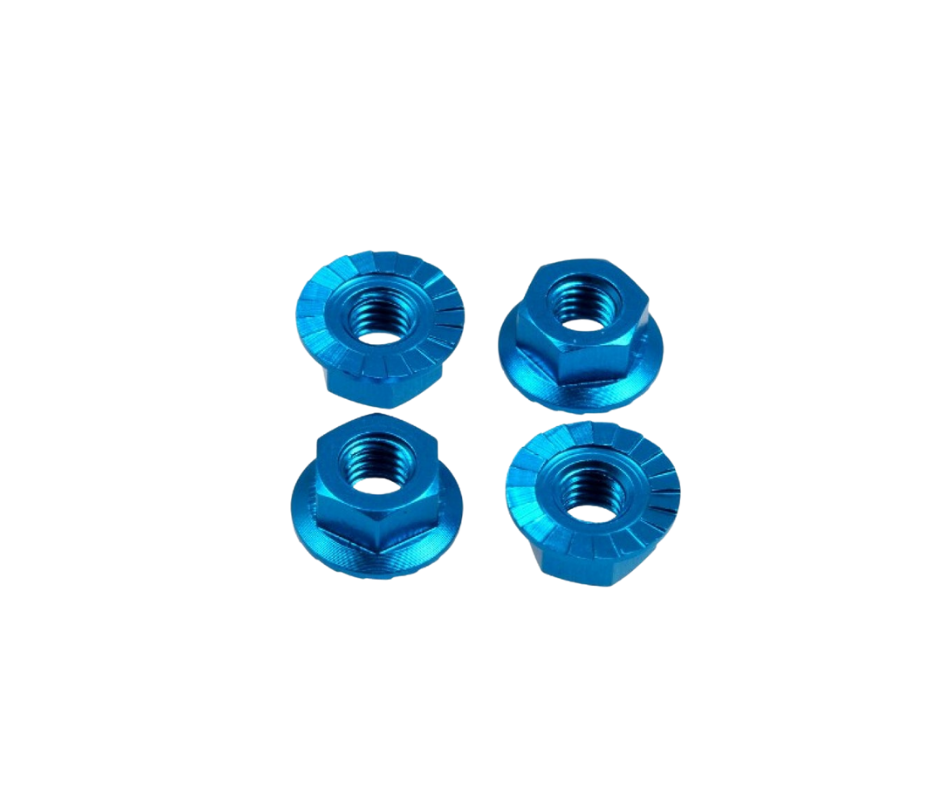 [HS-69591] Hiro Seiko 4mm Alloy Serrated Wheel Nut [T-Blue] ( 4 pcs) - HS-69591