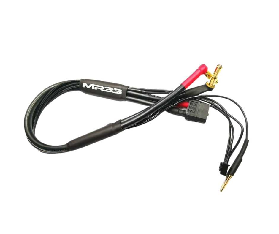 [MR33-BCL-XT60] MR33 2S XT60 All-Black Charging Lead - 300mm - (4/5mm Dual Plug - XH)